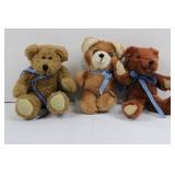 Teddy Bears - Plush Set with Blue Ribbons (Lot of 8) Teddy Bears - Plush Set with Blue Ribbons (Lot of 8)