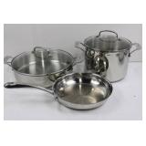 Calphalon Stainless Steel Cookware Set - 7-Piece with Lids (1 qt, 2 qt, 3 qt x2, 5 qt, 6 qt, 10-inch Fry Pan) Calphalon Stainless Steel Cookware Set - 7-Piece with Lids (1 qt, 2 qt, 3 qt x2, 5 qt, 6 qt, 10-inch Fry Pan)