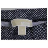 Michael Kors Navy White Micro-Check Pants - Size S Michael Kors Navy White Micro-Check Pants - Size S