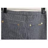 Michael Kors Navy White Micro-Check Pants - Size S Michael Kors Navy White Micro-Check Pants - Size S