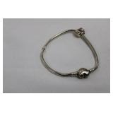 Pandora Bracelet - Disney Heart Bead Charms, Sterling Silver (Lot of 2) Pandora Bracelet - Disney Heart Bead Charms, Sterling Silver (Lot of 2)