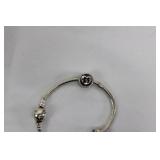 Pandora Bracelet - Disney Heart Bead Charms, Sterling Silver (Lot of 2) Pandora Bracelet - Disney Heart Bead Charms, Sterling Silver (Lot of 2)