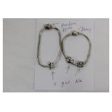 Pandora Bracelet - Disney Heart Bead Charms, Sterling Silver (Lot of 2) Pandora Bracelet - Disney Heart Bead Charms, Sterling Silver (Lot of 2)