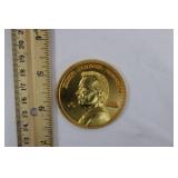 Gold-Tone Commemorative Medal - Left-Facing Bust, Coat of Arms Reverse Gold-Tone Commemorative Medal - Left-Facing Bust, Coat of Arms Reverse