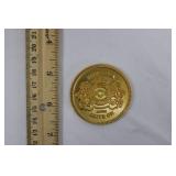 Gold-Tone Commemorative Medal - Left-Facing Bust, Coat of Arms Reverse Gold-Tone Commemorative Medal - Left-Facing Bust, Coat of Arms Reverse