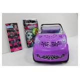 Monster High Purple Convertible Toy Car with Gothic Decals, Open Top Monster High Purple Convertible Toy Car with Gothic Decals, Open Top