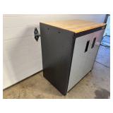 New Gladiator Freestanding 2 Door Garage Cabinet in Silver Tread with Wood Top