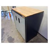 New Gladiator Freestanding 2 Door Garage Cabinet in Silver Tread with Wood Top