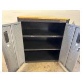 New Gladiator Freestanding 2 Door Garage Cabinet in Silver Tread with Wood Top