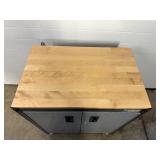 New Gladiator Freestanding 2 Door Garage Cabinet in Silver Tread with Wood Top