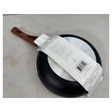 New 8 inch Elle Decor Designer Frying Pan with Wood Look Handle
