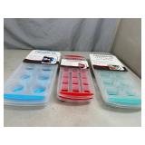 6 New Silicone Ice Cube Trays