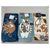 3 New Cat Themed Kitchen Towels