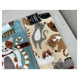 3 New Cat Themed Kitchen Towels