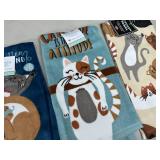 3 New Cat Themed Kitchen Towels