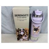 New Serengeti Vacuum Insulated Stainless Steel Water Bottle - French Bull Dog