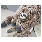 New 2 Piece Sloth Plush Toy and Rattle Baby Toy Set