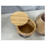 New Bamboo Mortar & Pestle, Salad Hands, Salt Storage Box