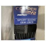 2 New Pairs of Copper Fit Arch Support Sport Socks - Crew Length