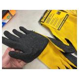 New Dewalt Leather Gloves and Coated Gripper Work Gloves - Size Large