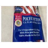 New Valley Forge American Flag with 5 ft Pole Kit