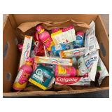 Box Of Variety Toothpaste And Supplements