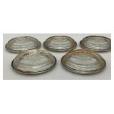 Vintage Silver Plate And Glass Coasters