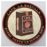 1940's CAFÉ La Bastilla 'BUENO HASTA LA ULTIMA GOTA' Metal Serving Tray 13'