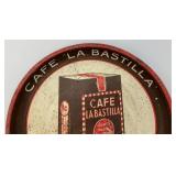 1940's CAFÉ La Bastilla 'BUENO HASTA LA ULTIMA GOTA' Metal Serving Tray 13'