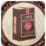 1940's CAFÉ La Bastilla 'BUENO HASTA LA ULTIMA GOTA' Metal Serving Tray 13'