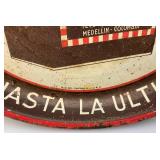 1940's CAFÉ La Bastilla 'BUENO HASTA LA ULTIMA GOTA' Metal Serving Tray 13'