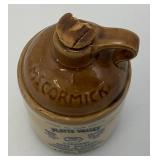 Two Collectible MCCormick 'Platte Valley' Striaght Corn Whiskey Miniature Jugs 5' & 6 3/4'