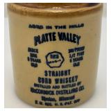 Two Collectible MCCormick 'Platte Valley' Striaght Corn Whiskey Miniature Jugs 5' & 6 3/4'