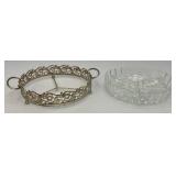 Three Vintage Silver Plate & Cut Glass Three Section Divided Bowls