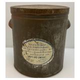 Antique Metal Canister With Lid And 'SILVER LEAF LARD' Advertisement 12 1/2' x 14'