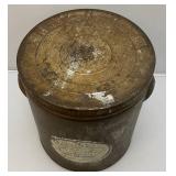 Antique Metal Canister With Lid And 'SILVER LEAF LARD' Advertisement 12 1/2' x 14'