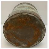 Antique Metal Canister With Lid And 'SILVER LEAF LARD' Advertisement 12 1/2' x 14'