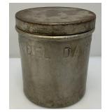 Very Heavy Metal 'MODEL DAIRY INC.' Cream Canister With Lid 9' x 10'