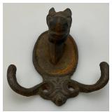 Antique Cast Iron Doublke Coat Hook 4' x 4 3/4'