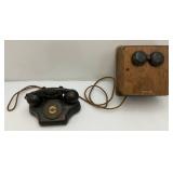 Antique KEllOGG Brand Wall Mount Table Top Phone