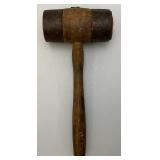 Antique Wooden And Metal Mallet 5 1/2' x 12 1/2'