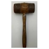 Antique Wooden And Metal Mallet 5 1/2' x 12 1/2'