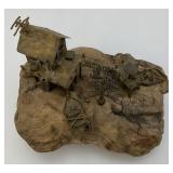 Vintage ALBERT GUIBARA Driftwood And Gilt Metal Art Sculpture Mid-Century Modern 7 1/2' x 8'