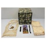 Vintage Cardboard Floral Oriental Style 5 Drawer Chest And More 12' x 13'