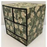 Vintage Cardboard Floral Oriental Style 5 Drawer Chest And More 12' x 13'