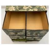 Vintage Cardboard Floral Oriental Style 5 Drawer Chest And More 12' x 13'