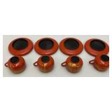 Antique Japanese Edo Era Red Lacquer Makie Wooden Lidded Soup/Rice Bowls, Plates, Sake Cups And More