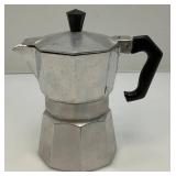 Vintage Junior Express Aluminum Expresso Stovetop Maker 1 Cup Personal Made in Italy 6'