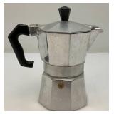 Vintage Junior Express Aluminum Expresso Stovetop Maker 1 Cup Personal Made in Italy 6'