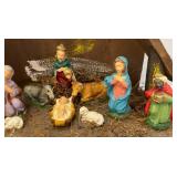 Misc. Vintage Christmas Décor Including Nativity Set And More